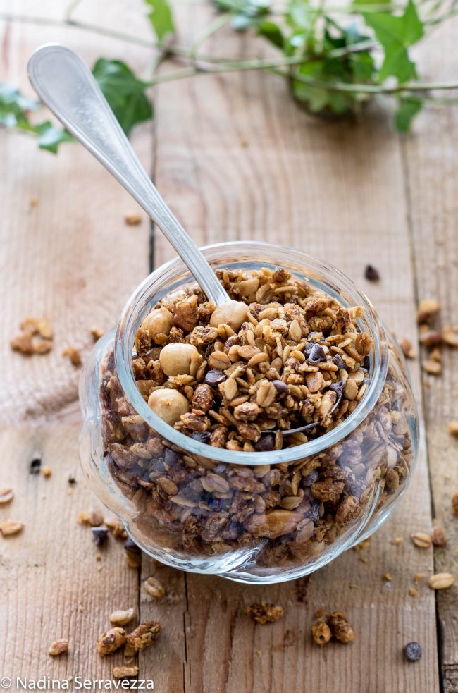 Granola con gocce di cioccolato